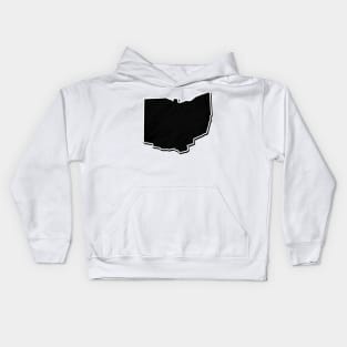 Black Ohio Outline Kids Hoodie